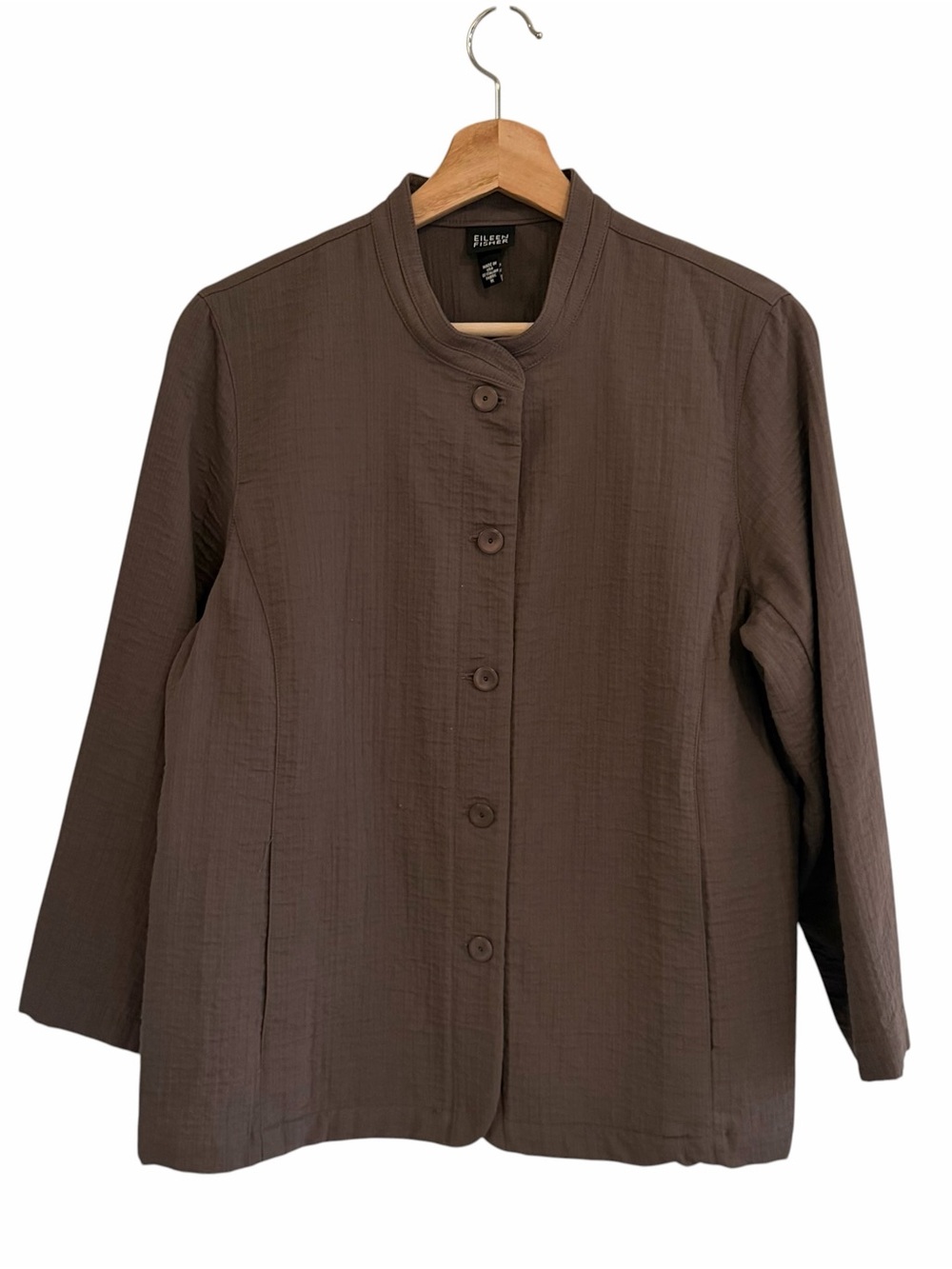 Eileen Fisher Womens Cotton Blend Shirt Jacket Size M Minimalist Lagen Capsule